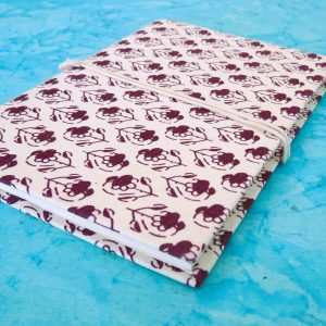 Handcrafted Fabric-Covered Notebook with Traditional Block Print Design