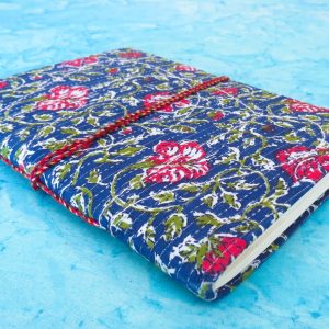 Handcrafted Fabric-Covered Notebook with Traditional Block Print Design