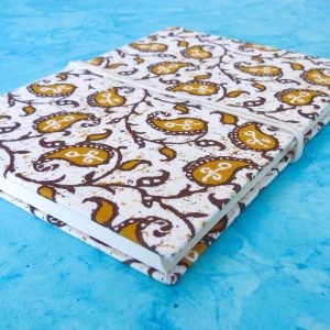 Handcrafted Fabric-Covered Notebook with Traditional Block Print Design