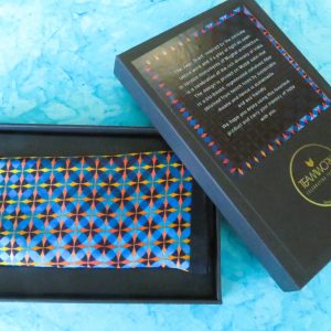 Jaali Luxury Silk Scarf for Men – Geometric Blue Pattern