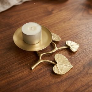 Heart Leaf Candle Pillar Holder