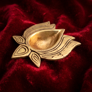 Handcrafted Brass Lotus Diya (Oil Lamp)