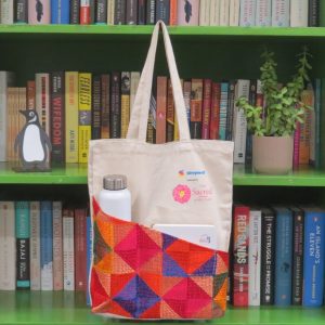 Phulkari Patch Cotton Canvas Tote Bag – Sacred Festival 2026