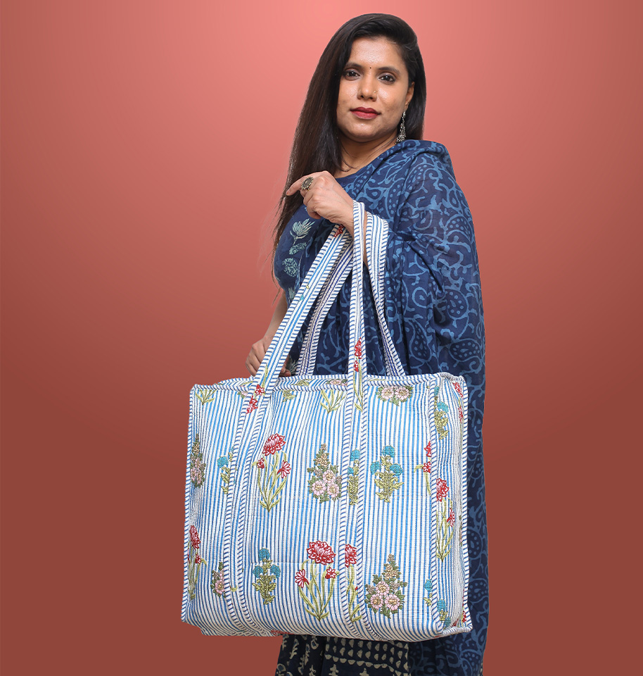 Block Printed Tote Bag - Image 2