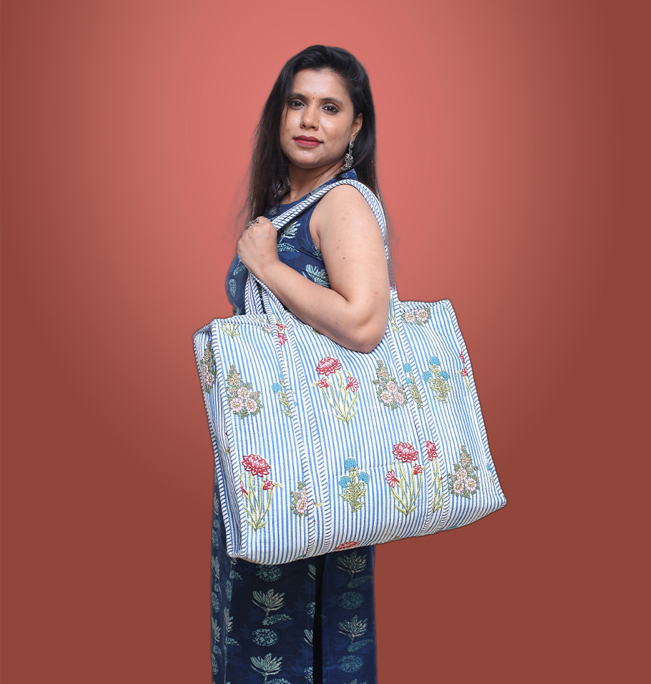 Block Printed Tote Bag - Image 3