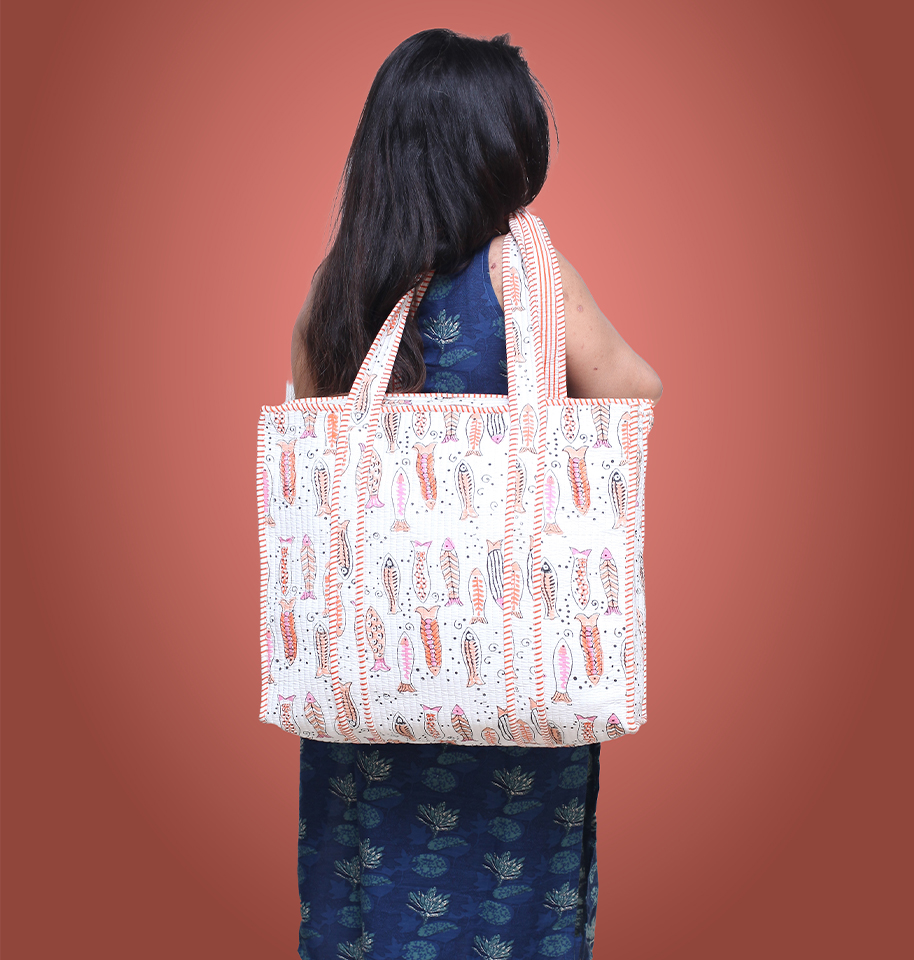 Block Printed Tote Bag - Image 3