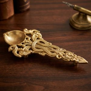 Peacock Brass Diya