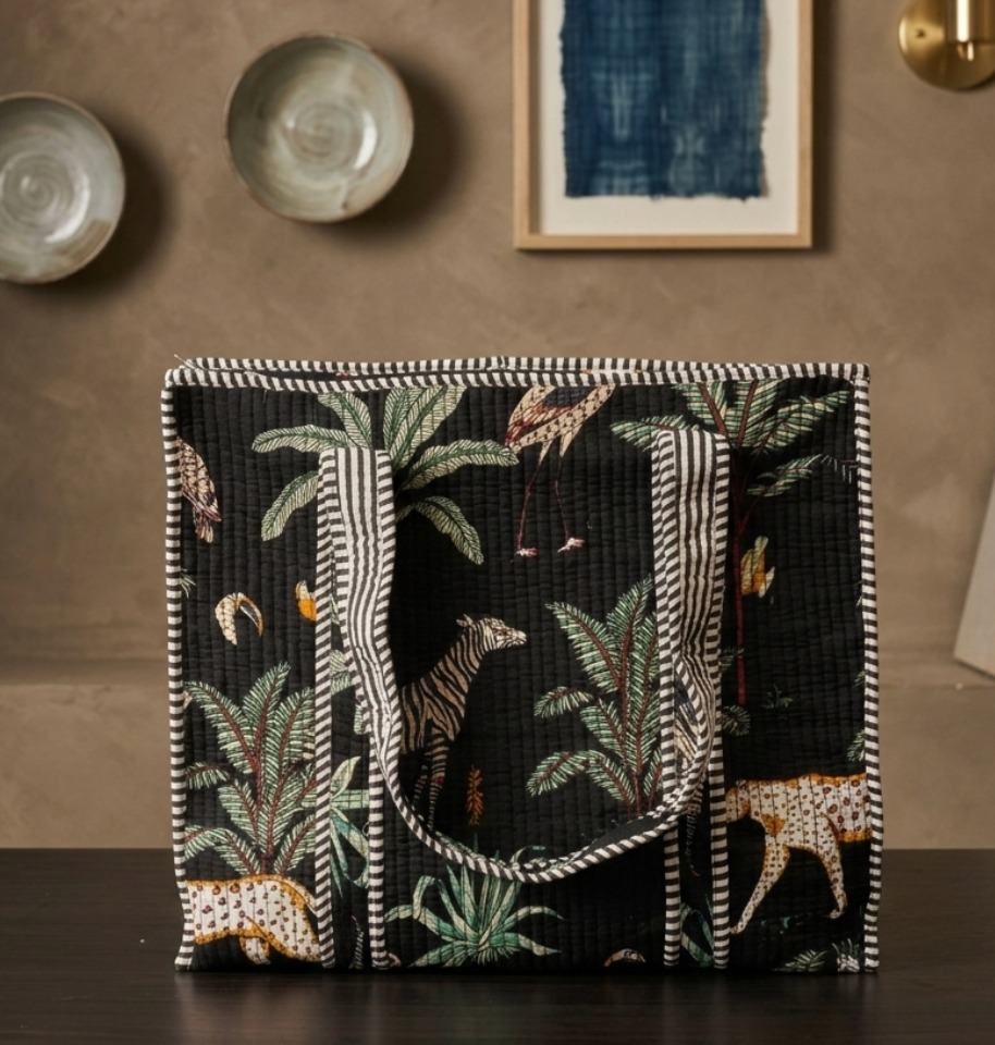 Block Printed Tote Bag