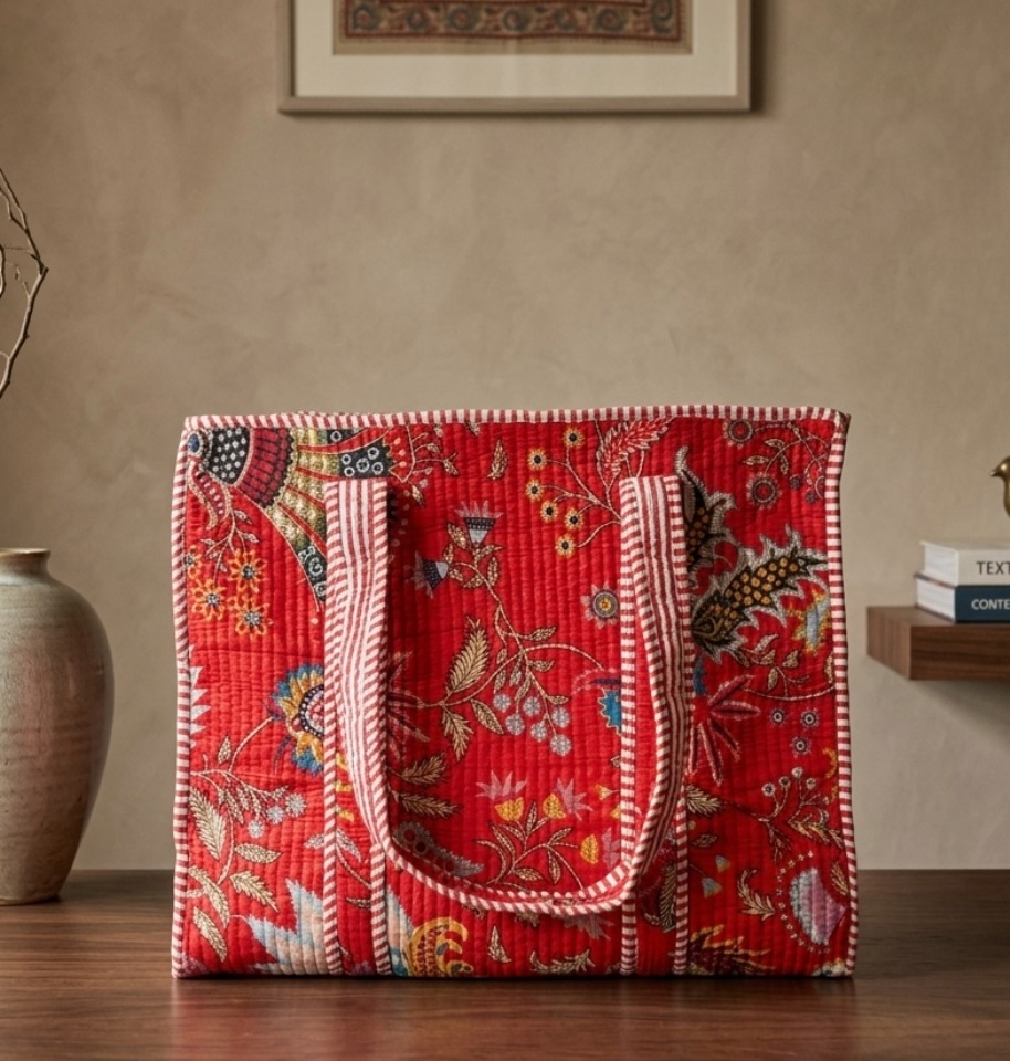 Block Printed Tote Bag