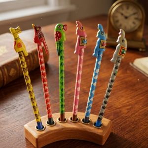 Wooden Hand-Painted Pencil (Set of 6)