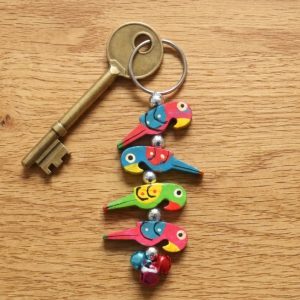 Wooden Birds Keychain (Set of 3)