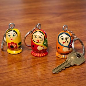 Wooden Doll Keychain (Set of 3)