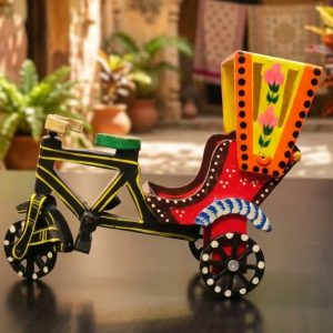 Wooden Hand-Painted Cycle Rickshaw
