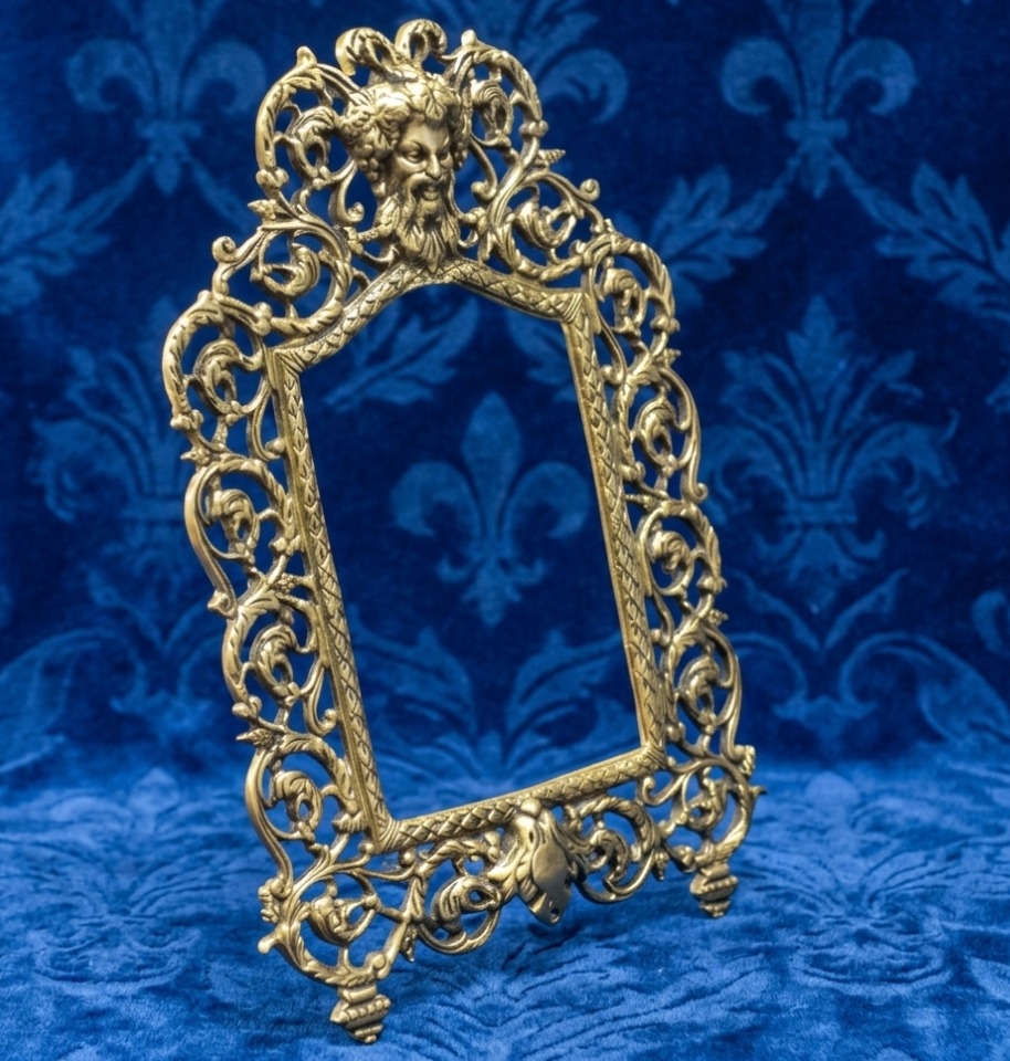 Handcrafted Antique Brass Mirror Frame - Image 3