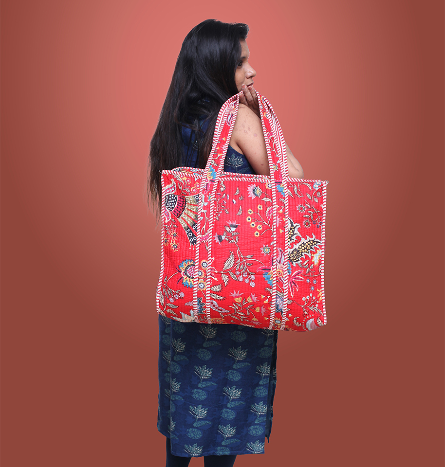 Block Printed Tote Bag - Image 3
