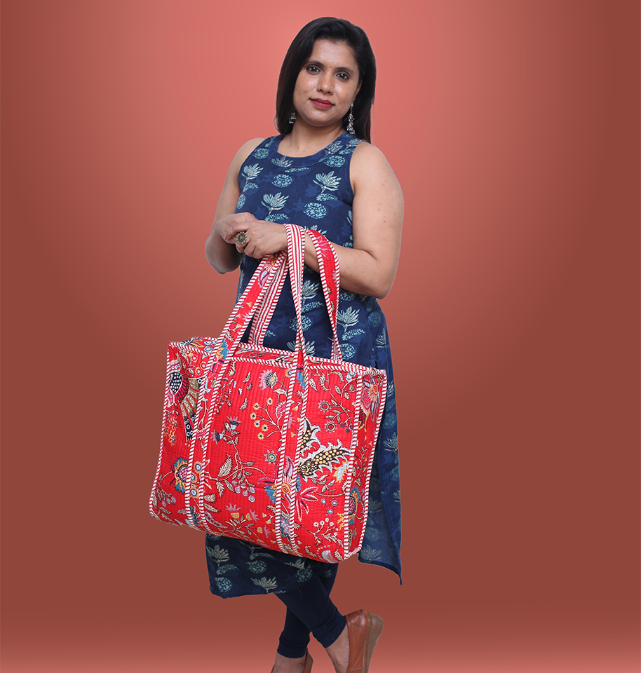 Block Printed Tote Bag - Image 2