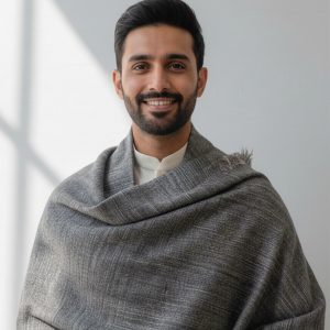 Grey Tundra Yak Wool Shawl