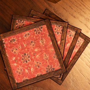 Gauhar Handwoven Coasters -Set of 2 pcs with Coaster Holder