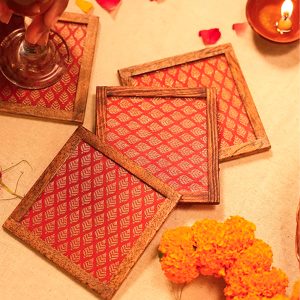 Coelie COASTERS - SET OF 4 PCS with Coaster Holder