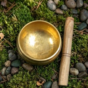 Brass Singing Bowl with Wooden Striker