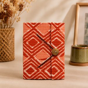 Block Print Notebook Medium with Wooden Button