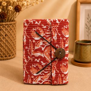 Block Printed Diary Small with Button Closure