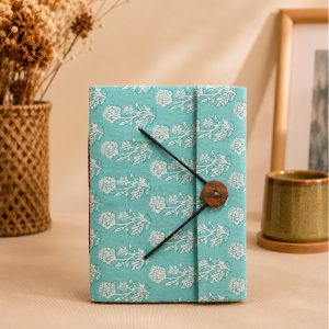 Block Print Notebook Medium with Wooden Button