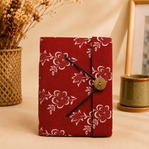 Block Print Notebook Medium with Wooden Button