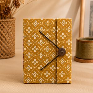 Block Print Notebook Medium with Wooden Button