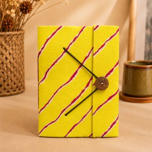 Block Print Notebook Medium with Wooden Button