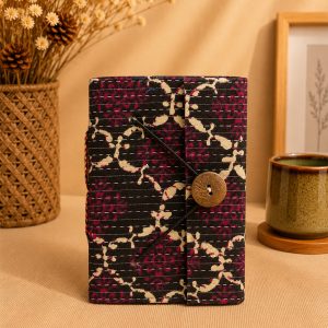 Block Printed Diary Small with Button Closure