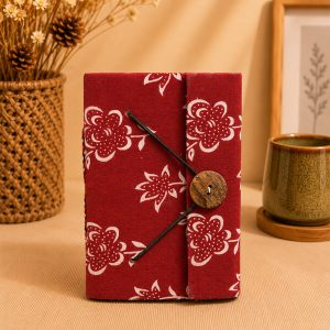 Block Printed Diary Small with Button Closure