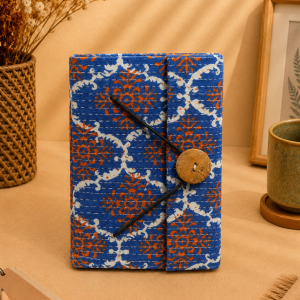 Block Printed Diary Small with Button Closure