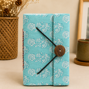 Block Printed Diary Small with Button Closure