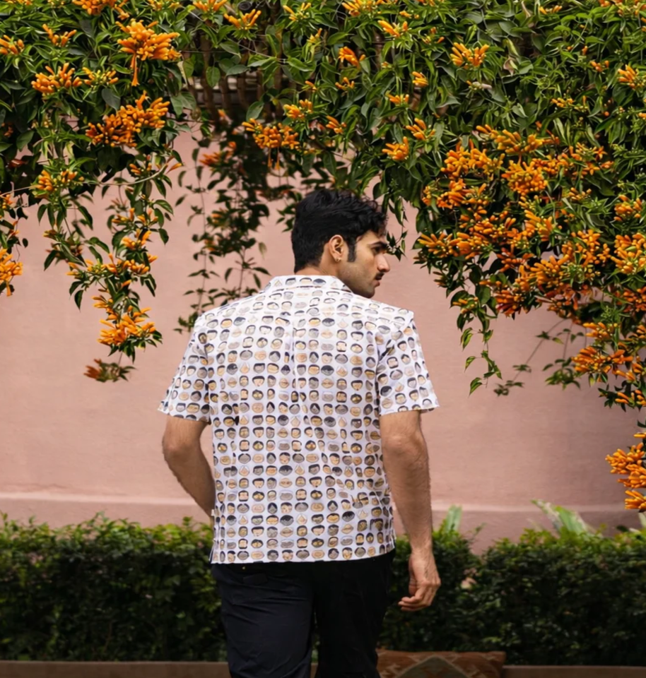 Mood Mosaic Design Hand Block Print Half-Sleeve 100% Cotton Shirt - Image 3