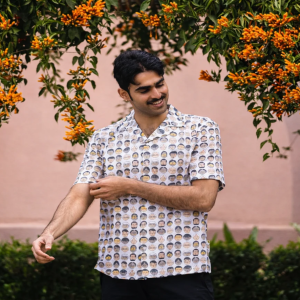 Mood Mosaic Design Hand Block Print Half-Sleeve 100% Cotton Shirt
