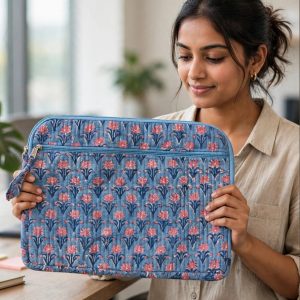 Hand Block Print Quilted Laptop Sleeve (16 Inch)