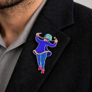 Mustachioed Man Lapel Brooch